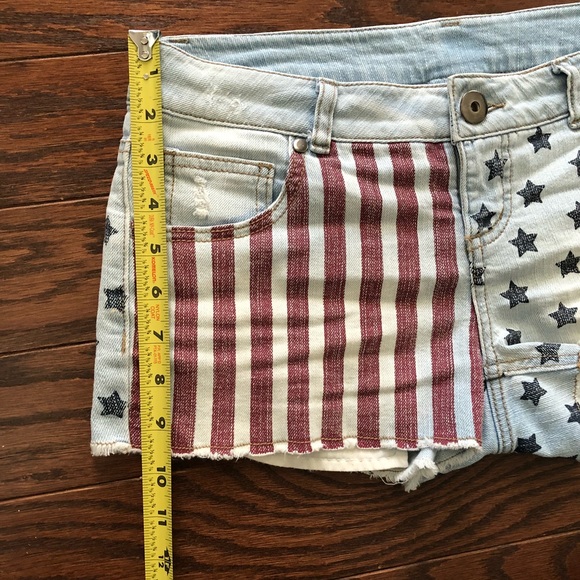 Distressed American Flag Red, White and Blue Denim Shorts- 4th of July - Picture 6 of 6